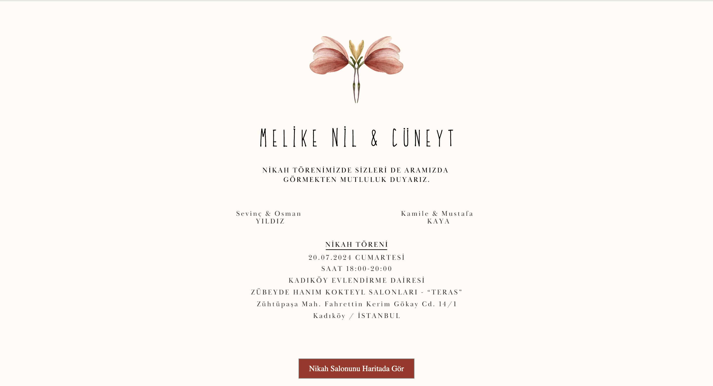 Digitale Hochzeitseinladung von Melike Nil und Cüneyt