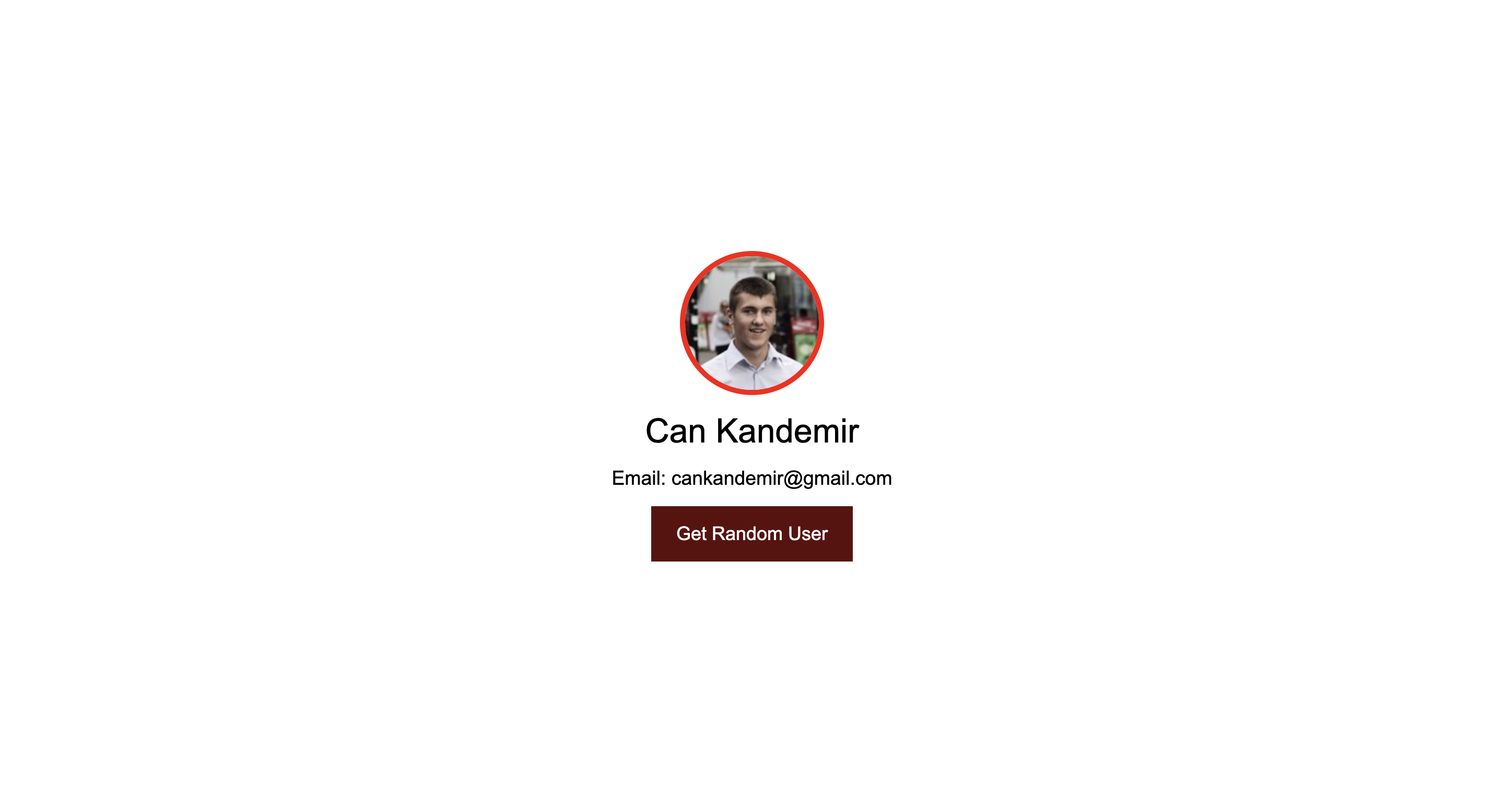 Kaya Random User Generator uygulama ekranı