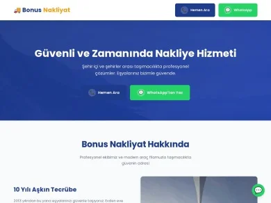 Bonus Nakliyat web sitesi ekran görüntüsü