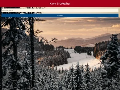 Kaya Svelte Weather uygulaması ekran görüntüsü